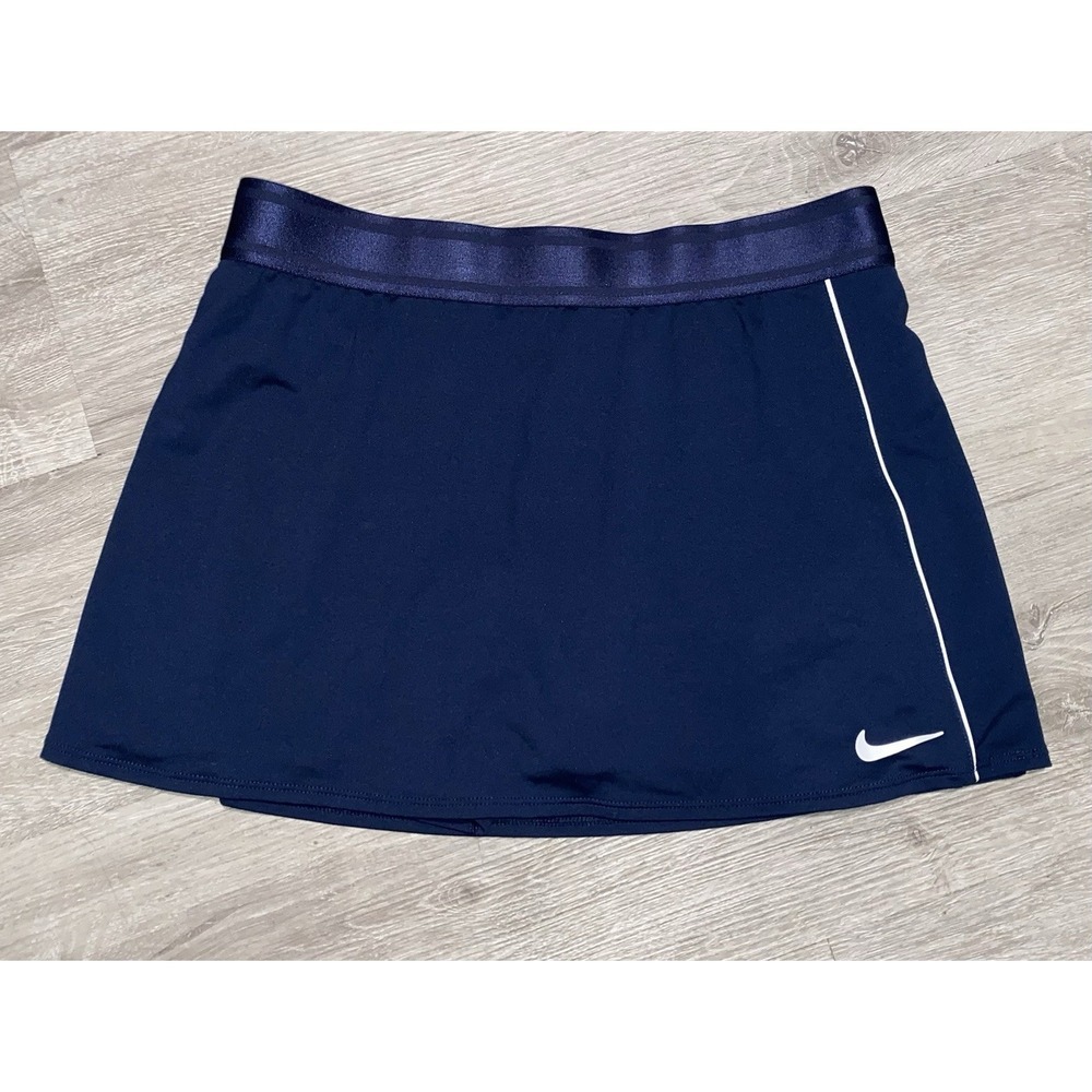 Nike Court Dri-FIT Tennis Skort Skirt Womens Medium Midnight Navy Blue AJ3671